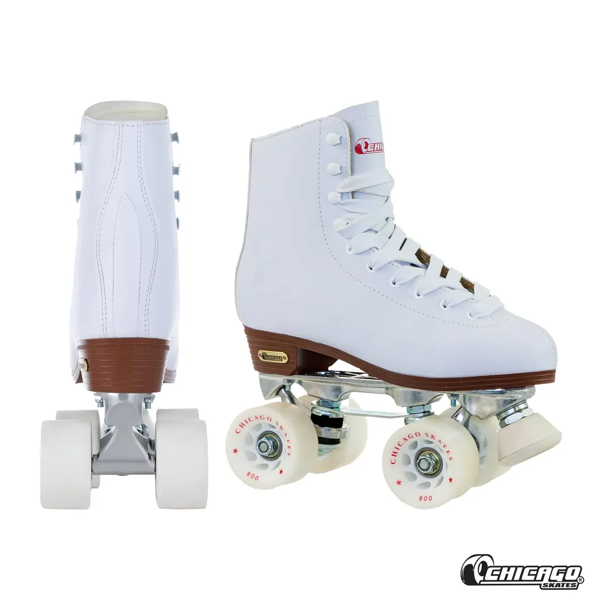 Chicago Skates Women's Premium Leather Lined Rink Roller Skate - Classic White Size 10 | Smooth Glide & Comfort - view 2