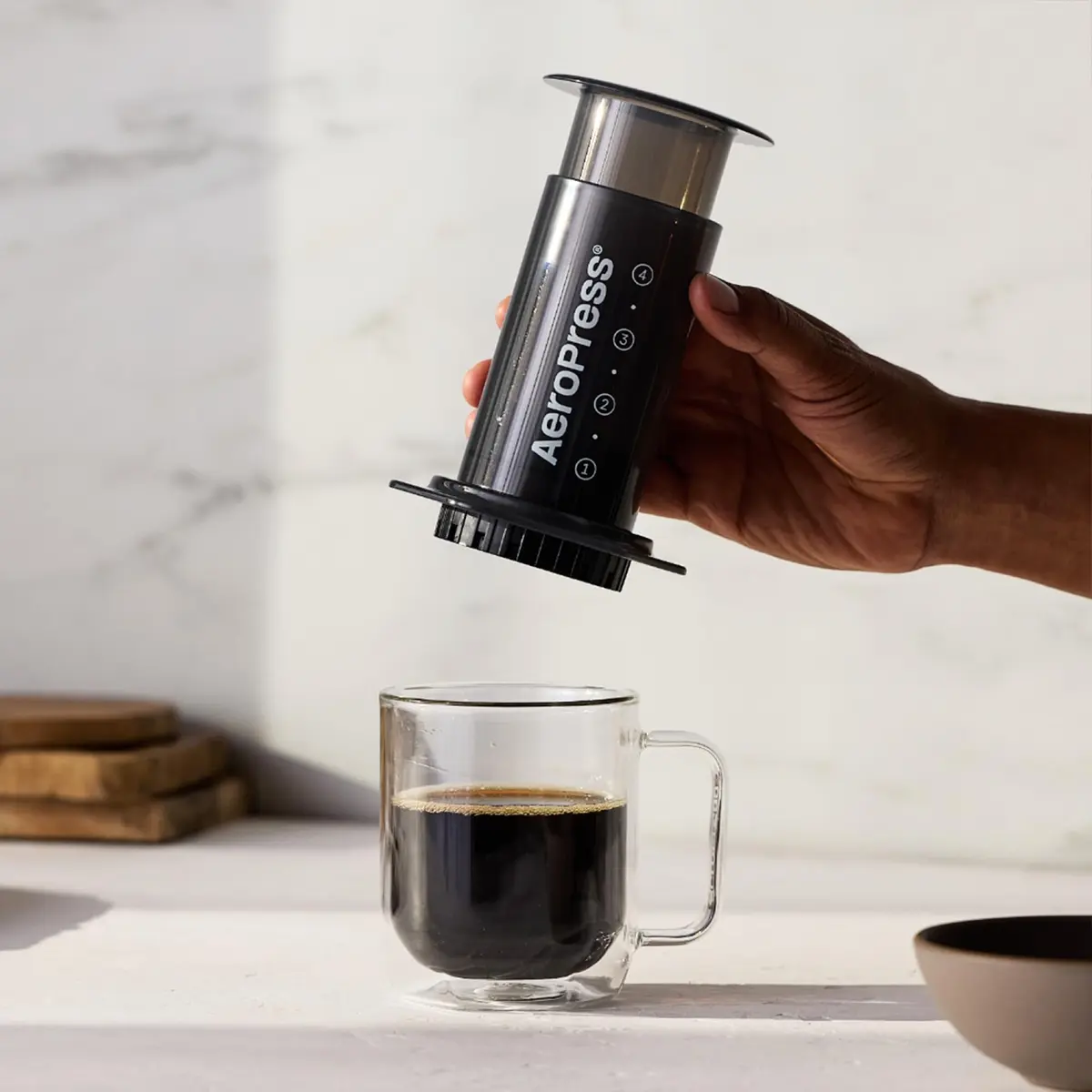 AeroPress Original Coffee Press, French Press, Pour-Over & Espresso Style Coffee Maker | Brews 1-3 Servings, 296ml (10 Fl Oz) - view 5