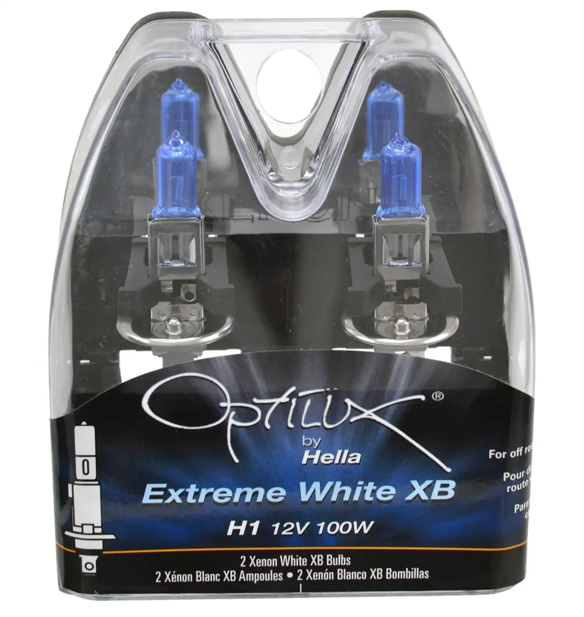 Hella Optilux XB Series H1 Xenon White Halogen Bulbs 12V 100W (2-Pack) | High-Intensity Beam for Off-Road Use - main product image