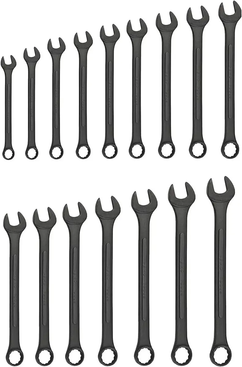 NEIKO Wrench Set 16 Piece | Heavy Duty MM | Raised Panel Construction - main product image