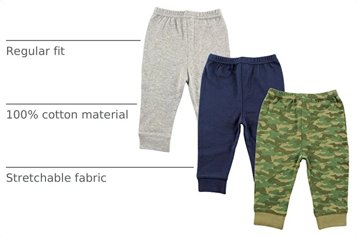 Luvable Friends Baby Boys Cotton Pants, Camo, 2T US | Soft Cotton, Comfortable Fit - view 3