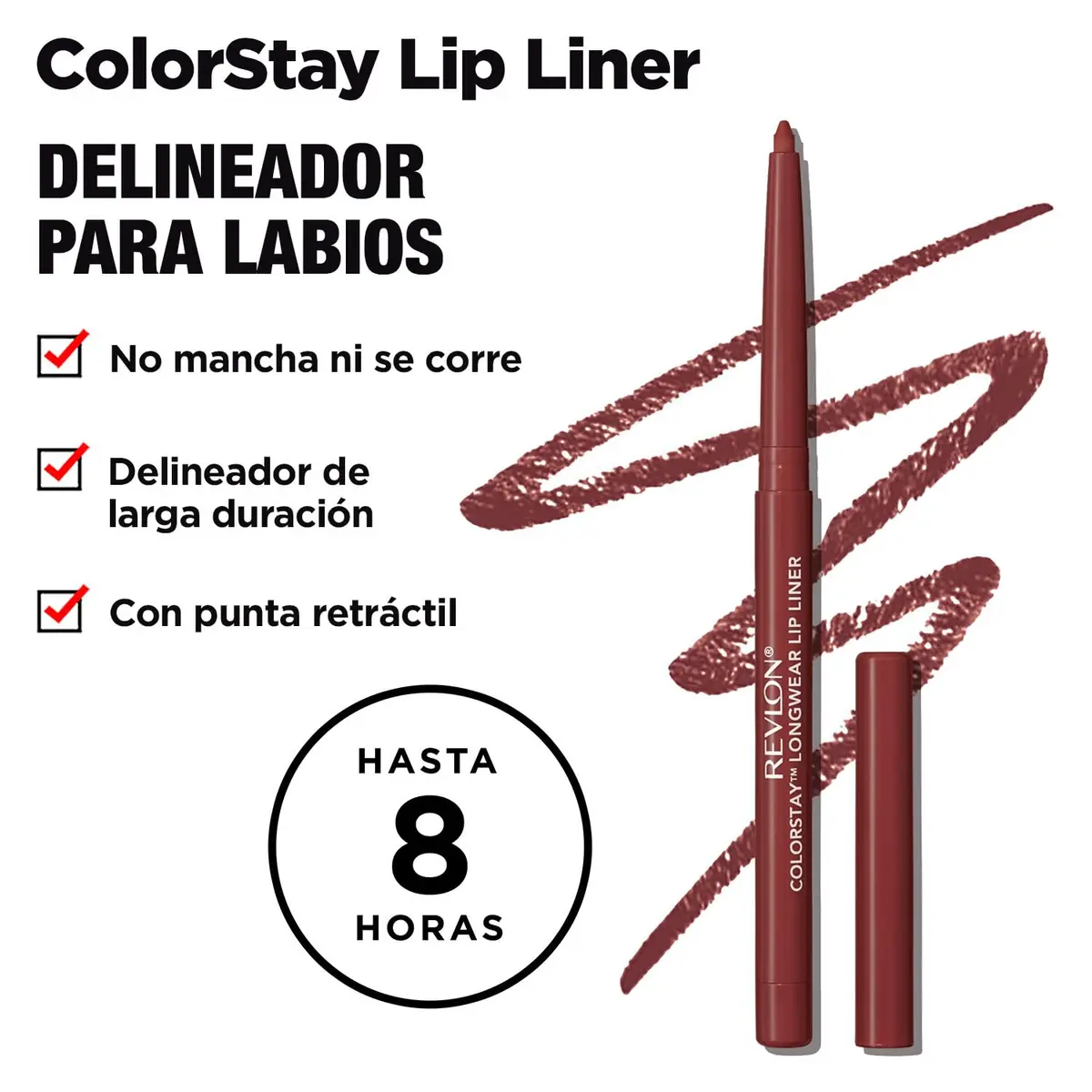 Revlon ColorStay Lipliner with Sharpener, Reds 100, 0.28 g (0.01 oz) | Defines Lips for Hours - view 2