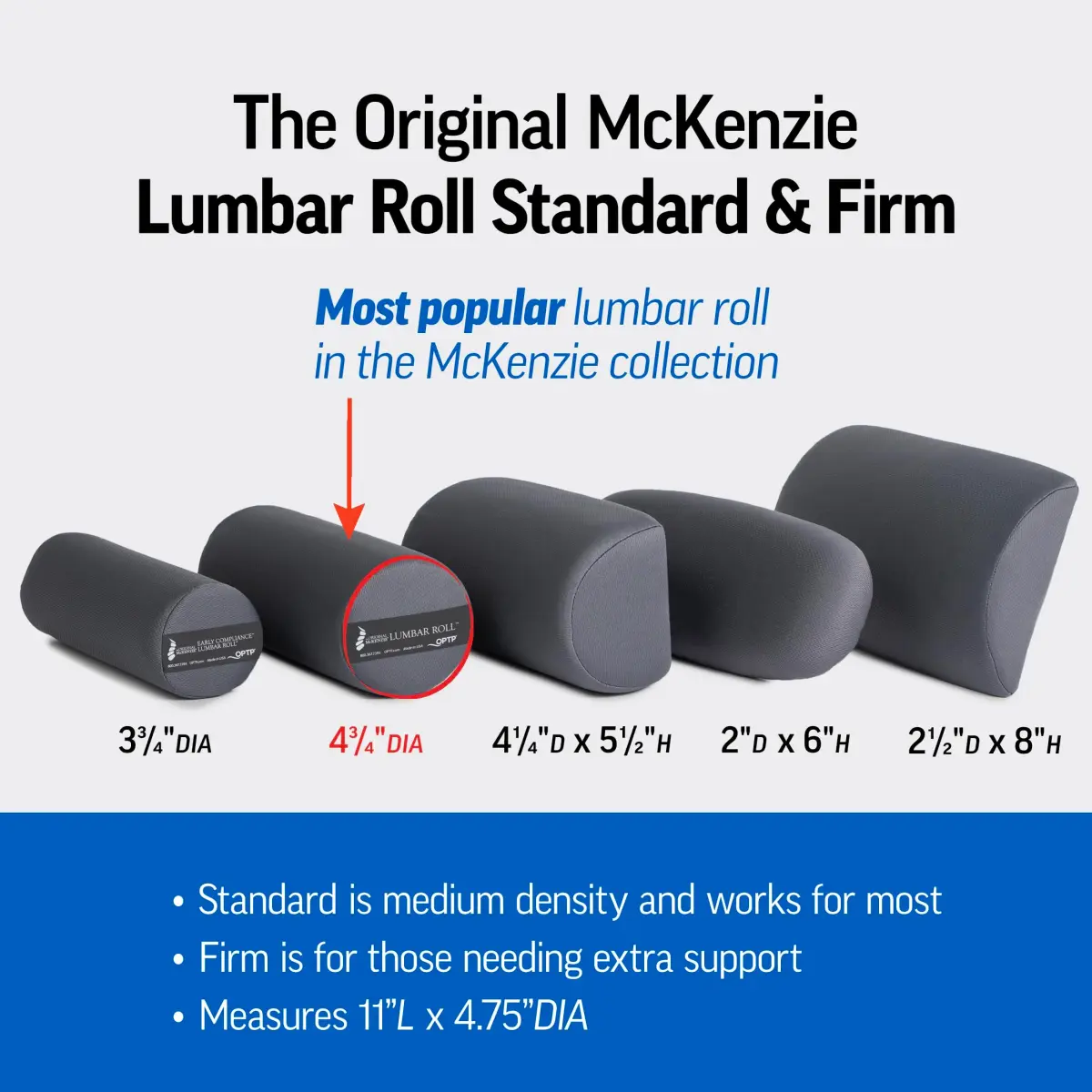 OPTP The Original McKenzie Lumbar Roll Standard Density 27cm (11") | Moderate Back Support for Sitting - view 5