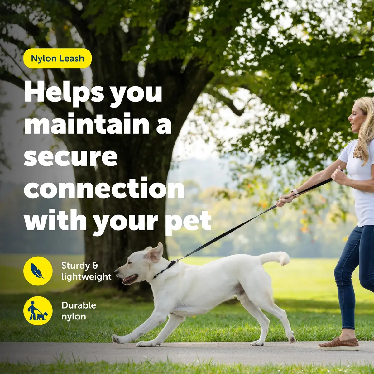 PetSafe Nylon Dog Leash - Strong, Durable, Traditional Style with Easy Bolt Snap - 1 in. x 6 ft., Red - view 2