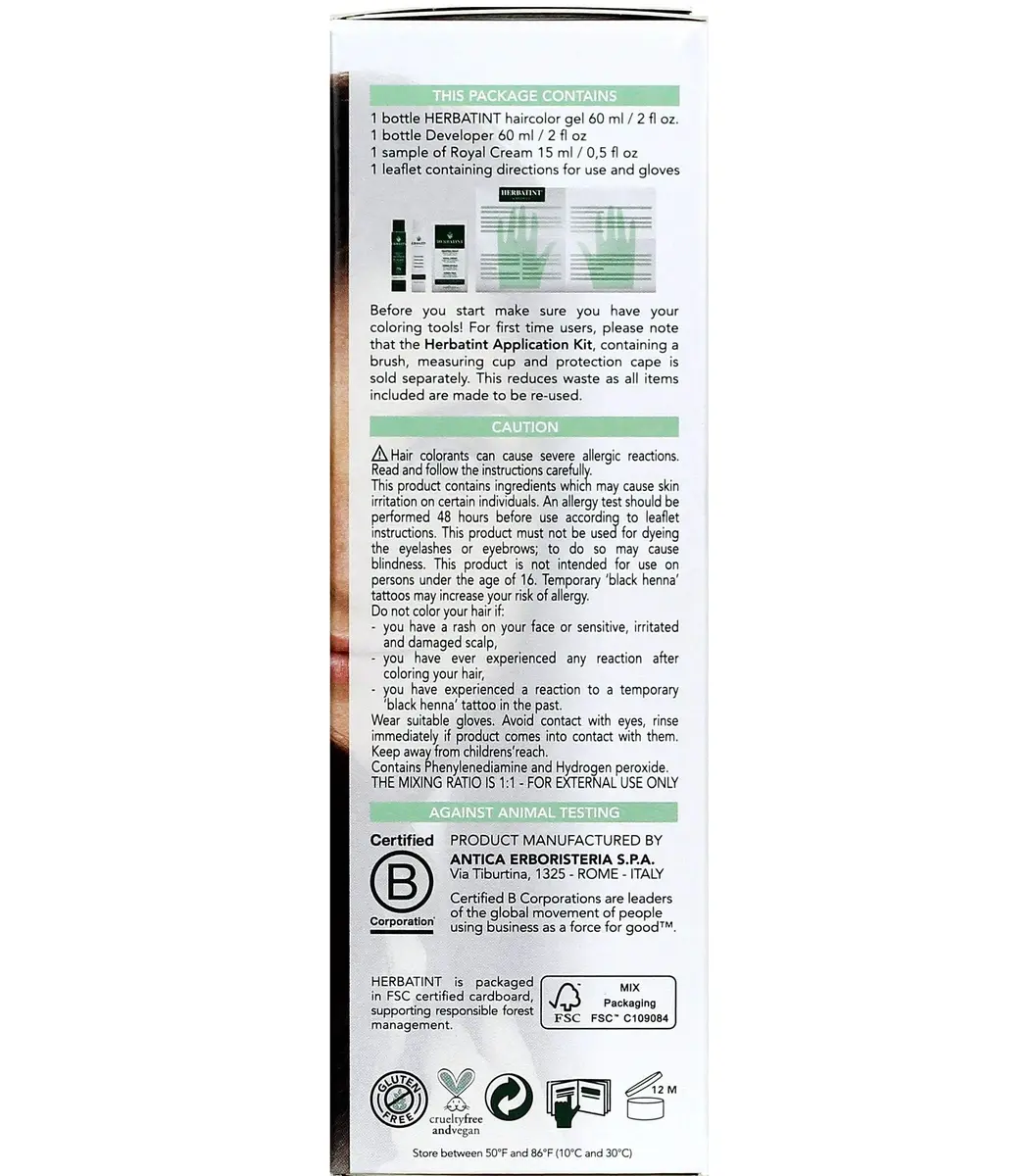 Herbatint Permanent Herbal Haircolour Gel 5N Light Chestnut 135 mL | Ammonia-Free Organic Herbal Formula - view 3