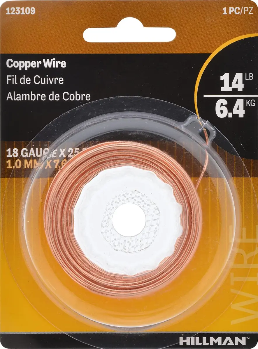 Hillman Copper Wire 18 Gauge | Corrosion-Resistant, 25ft Length, Versatile Craft & DIY Use - view 2