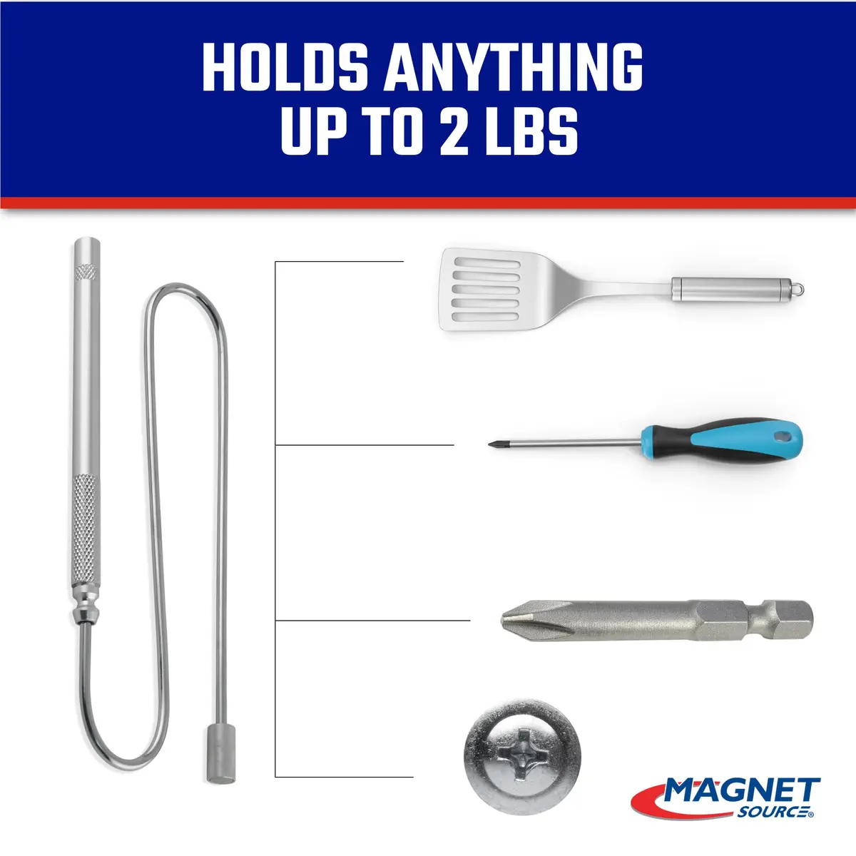 Master Magnetics Bend-It Bendable Magnetic Pick-Up Tool - Strong Retrieving Magnet for Screws, Nails, and Small Hand Tools - 2 lb Hold - 19” L | Versatile Magnetic Pickup - view 4