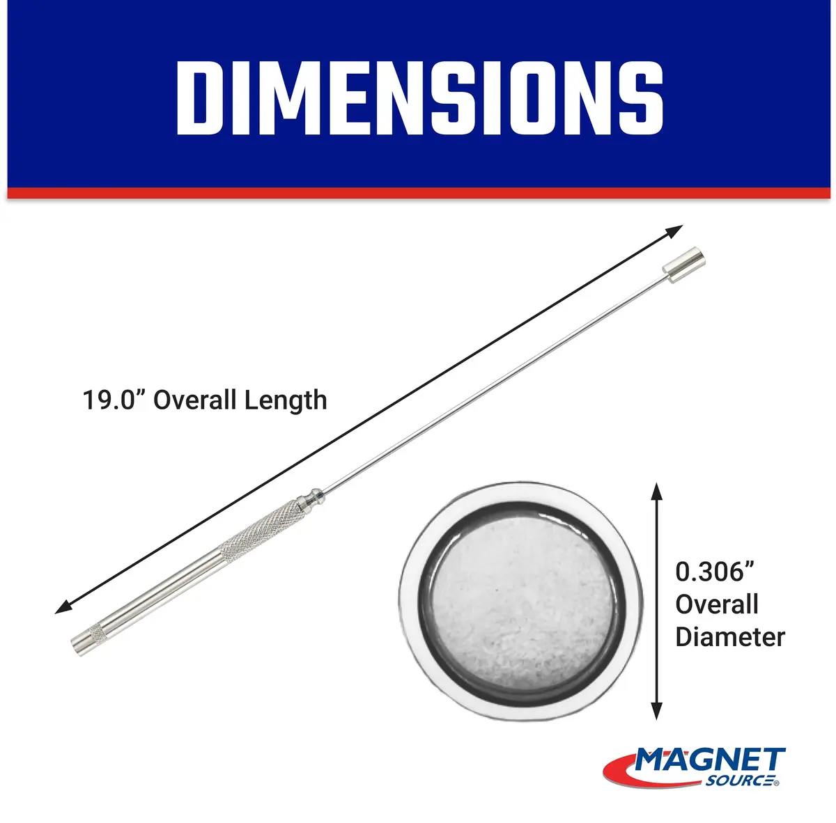 Master Magnetics Bend-It Bendable Magnetic Pick-Up Tool - Strong Retrieving Magnet for Screws, Nails, and Small Hand Tools - 2 lb Hold - 19” L | Versatile Magnetic Pickup - view 2