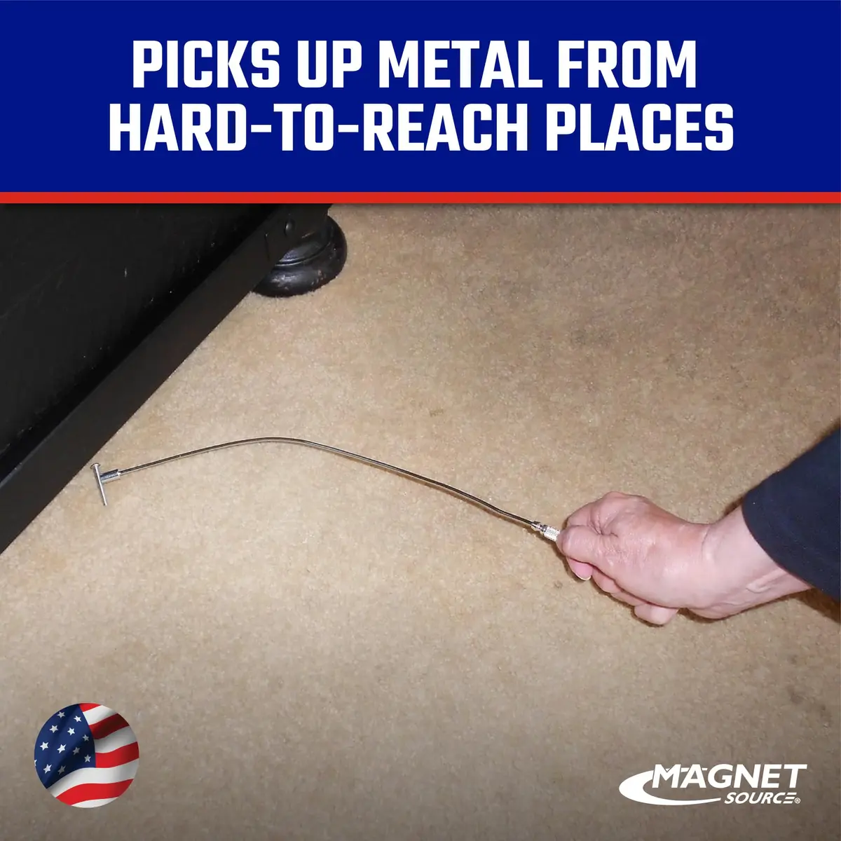 Master Magnetics Bend-It Bendable Magnetic Pick-Up Tool - Strong Retrieving Magnet for Screws, Nails, and Small Hand Tools - 2 lb Hold - 19” L | Versatile Magnetic Pickup - view 3