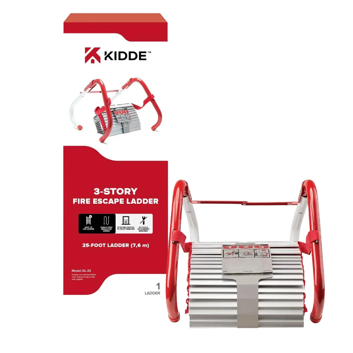 Kidde Fire Escape Ladder & Extinguisher Bundle | 13-Foot Ladder & 2x 2.5lb Extinguishers - main product image
