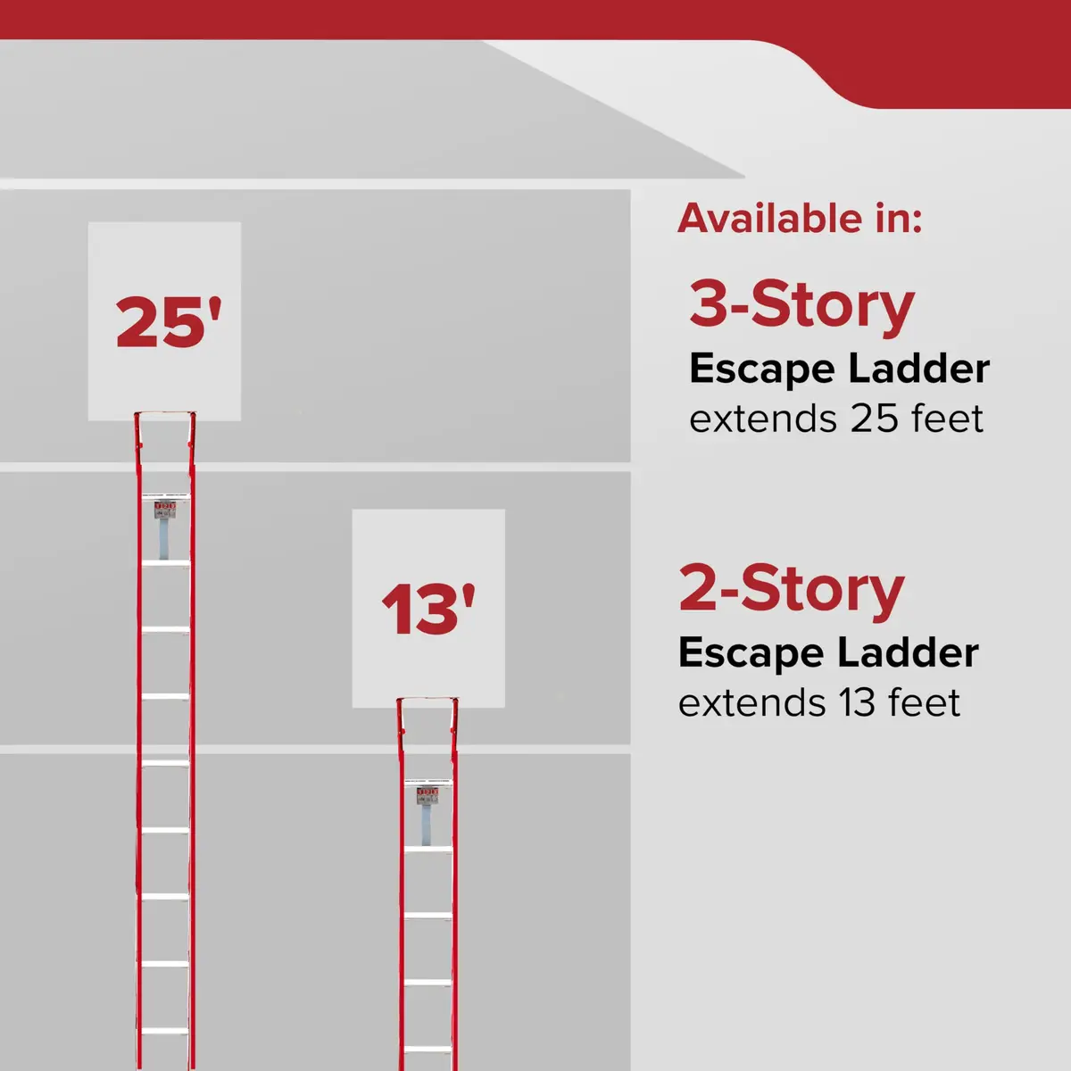 Kidde Fire Escape Ladder & Extinguisher Bundle | 13-Foot Ladder & 2x 2.5lb Extinguishers - view 2