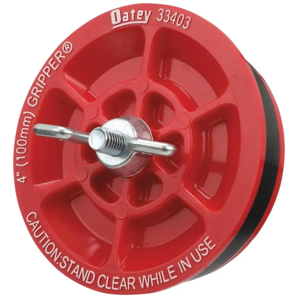 Oatey Mechanical End-of-Pipe Gripper Plug, 4 in., Red | Seals & holds pressure for pipe testing - main product image