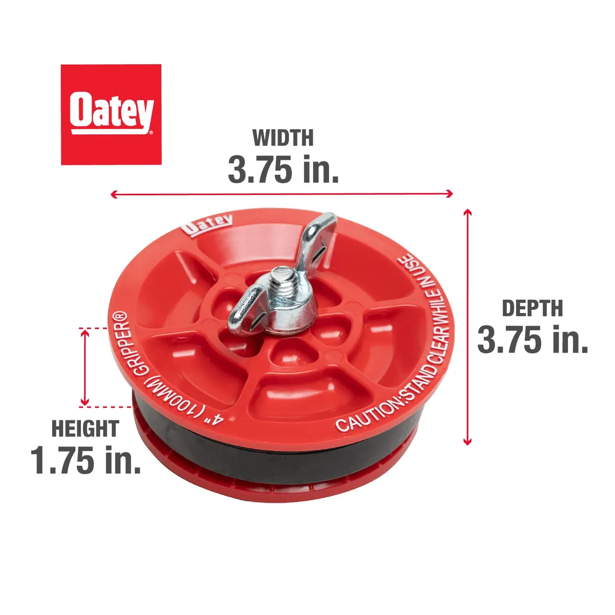 Oatey Mechanical End-of-Pipe Gripper Plug, 4 in., Red | Seals & holds pressure for pipe testing - view 3