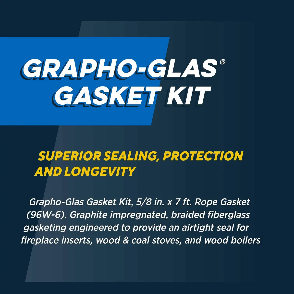 Rutland Products 96W-6 Grapho-Glas Rope Gasket Kit 5/8"X7' | Durable Stove Gasket Replacement - view 3