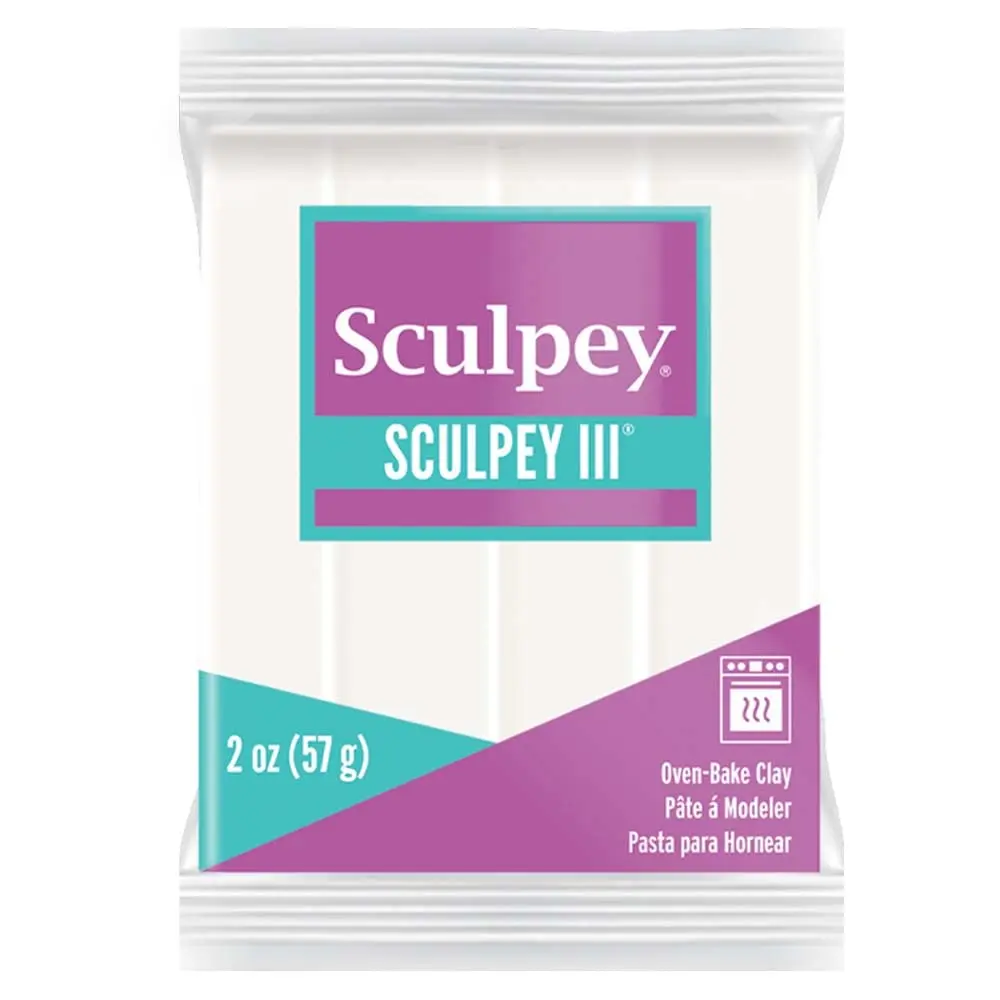 Sculpey III Polymer Oven-Bake Clay, White, 57g (2 oz) | Non-Toxic & ASTM Certified for Kids & Adults - main product image