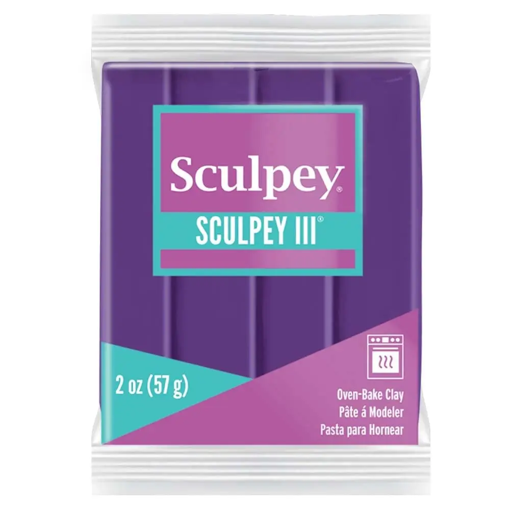 Sculpey III Polymer Oven-Bake Clay Purple 59.5g (2 oz) | Non-Toxic, ASTM D-4236 Certified - main product image