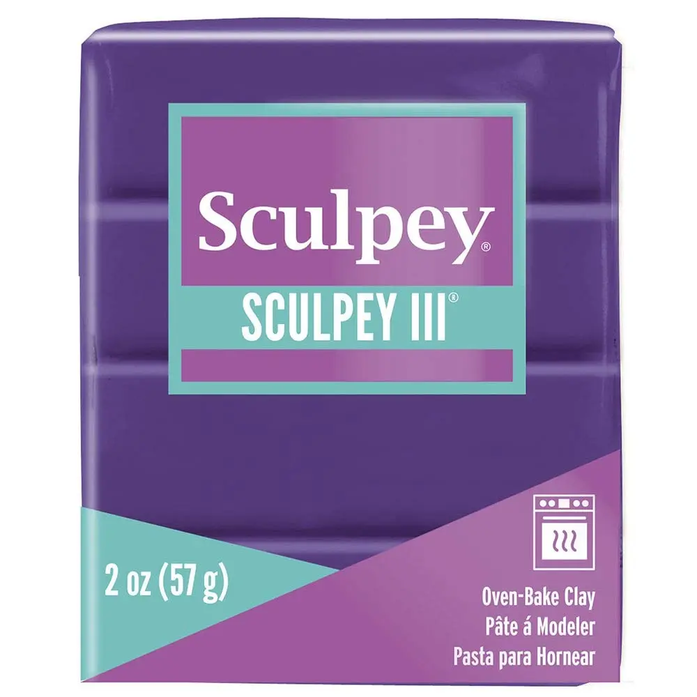 Sculpey III Polymer Oven-Bake Clay Purple 59.5g (2 oz) | Non-Toxic, ASTM D-4236 Certified - view 2
