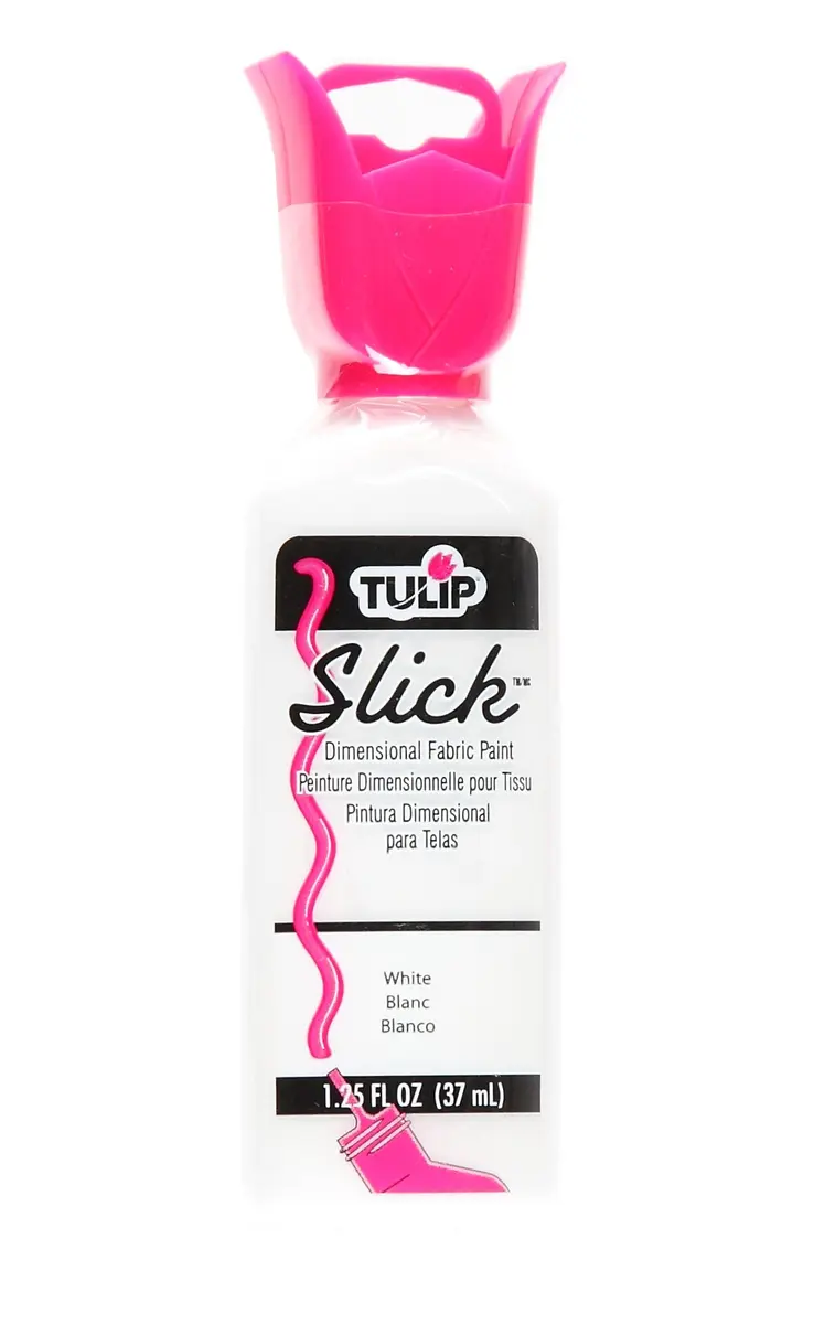 Tulip Fabric Paint 1.25 Fl Oz | Permanent, Dimensional, Wash-Resistant White - main product image