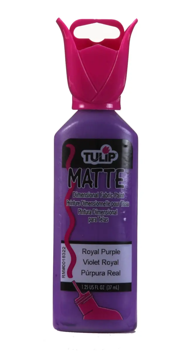 Tulip Dimensional Fabric Paint 36ml (1.25 Fl Oz) Matte Royal Purple | Permanent & Washable for Crafts - main product image