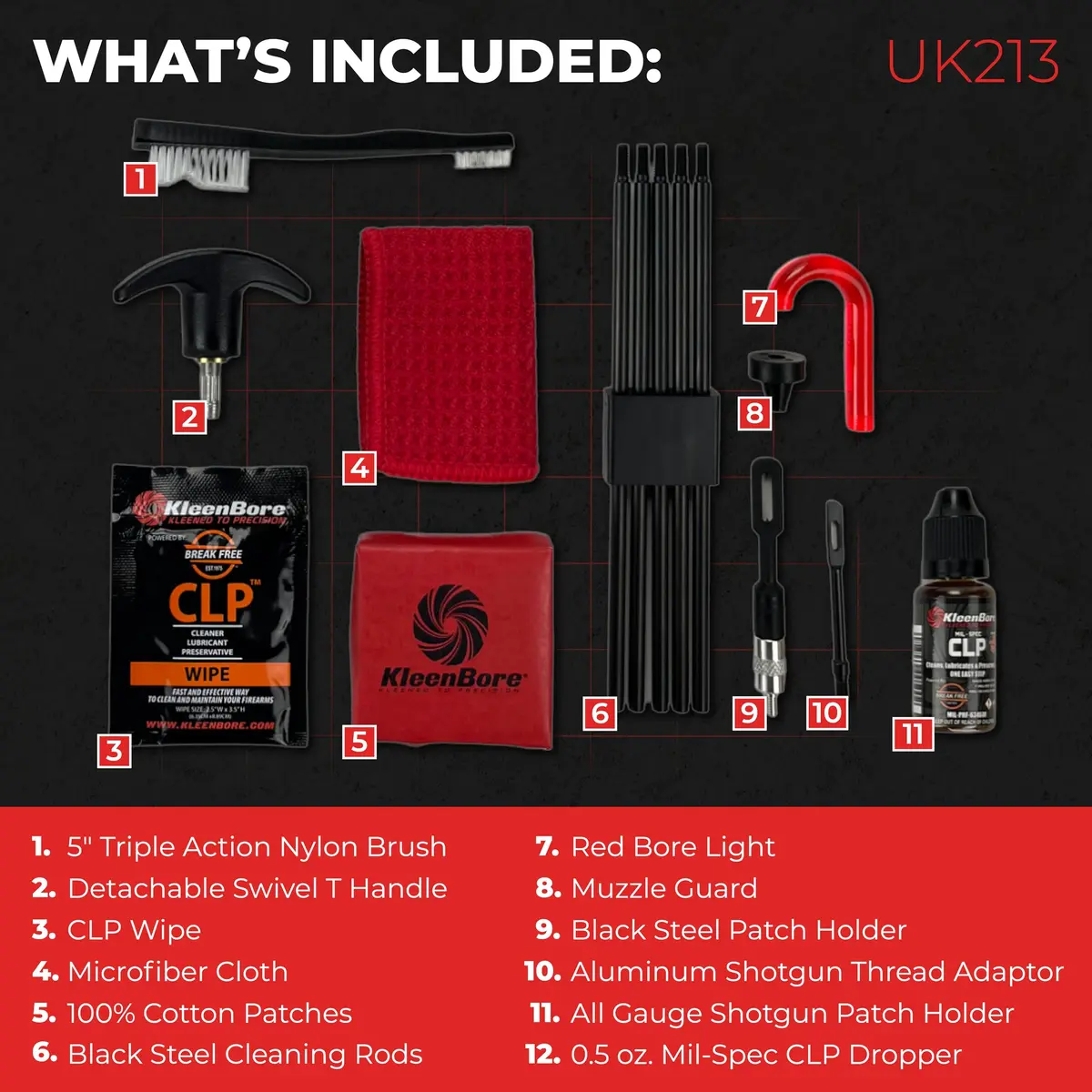 KleenBore Universal Gun Cleaning Kit 0.46 kg (1 lb) | Cleans Rifles, Pistols, Shotguns from .22 Cal to 12 Gauge - view 2