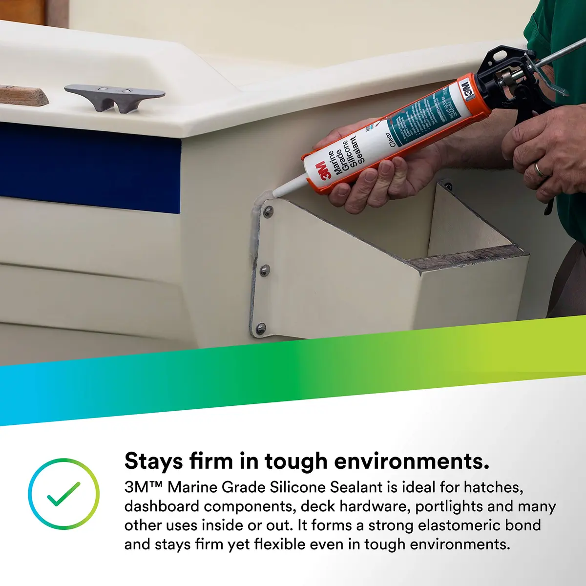 3M Marine Grade Silicone Sealant Clear 304 mL (10.3 fl oz) | Above Waterline Interior/Exterior Sealing - view 5