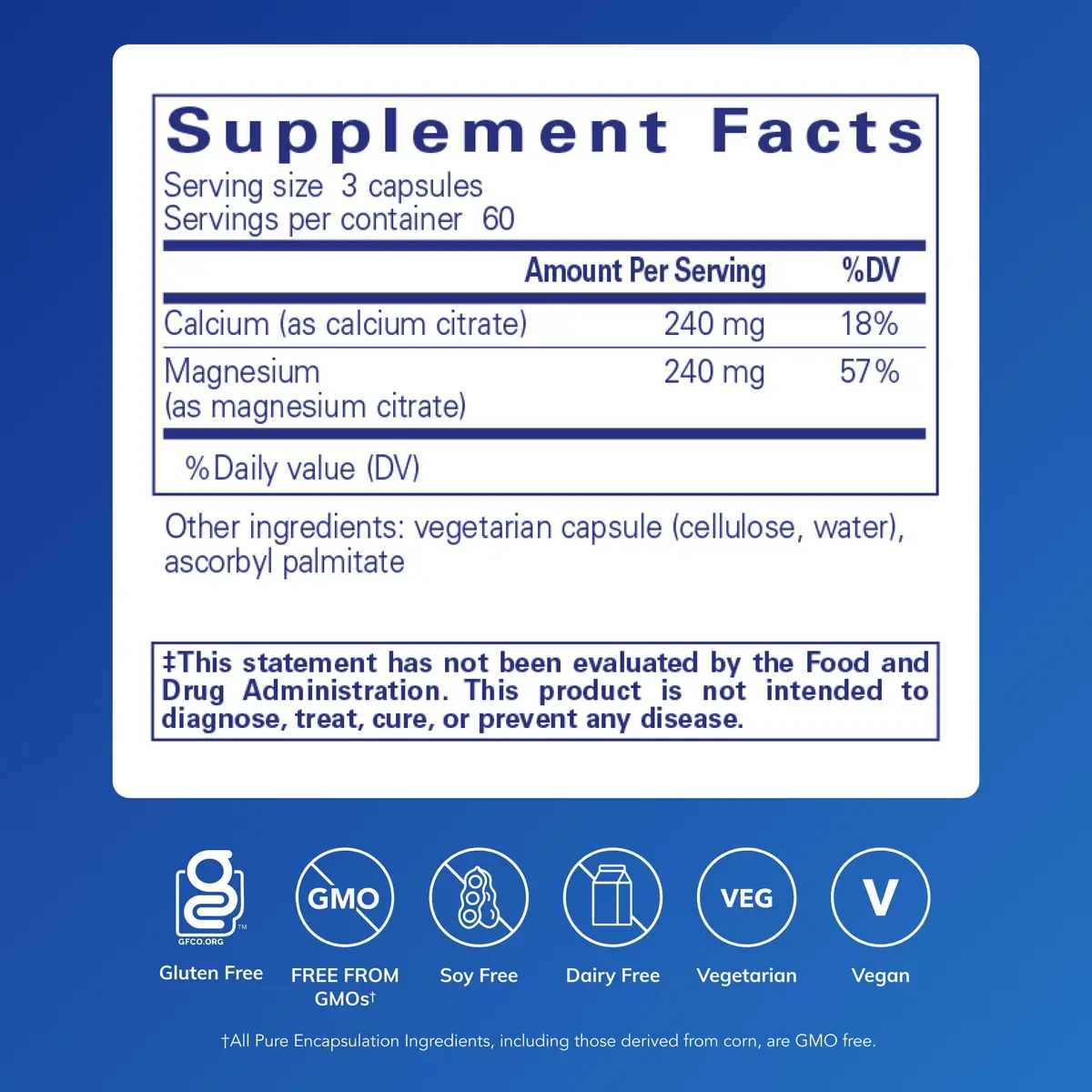 Pure Encapsulations Calcium Magnesium (Citrate) 180 Capsules | Supports Bone & Heart Health - view 2