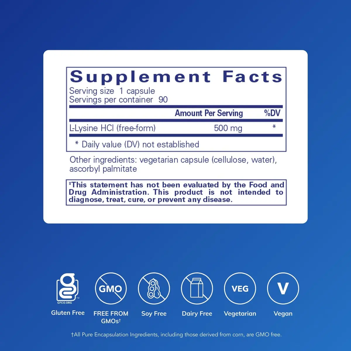 Pure Encapsulations L-Lysine 90 Capsules | Supports Immune & Gum Health - view 2