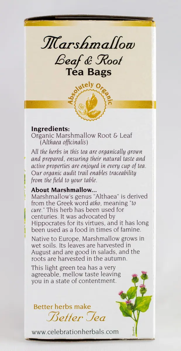 Celebration Herbals Marshmallow Root Tea 24 Bags | Caffeine-Free Organic Herbal Tea with Mellow Taste - view 6