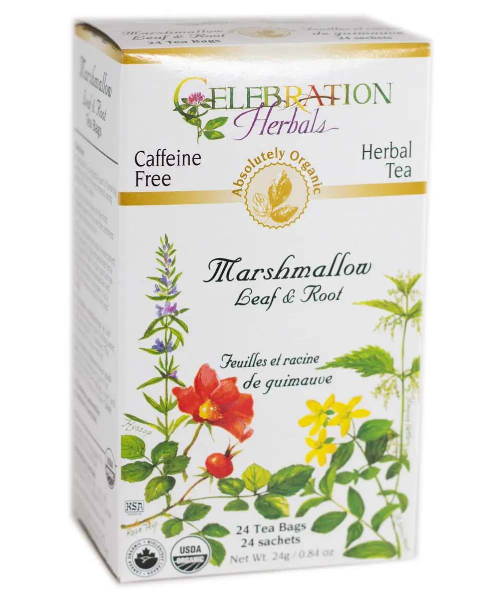 Celebration Herbals Marshmallow Root Tea 24 Bags | Caffeine-Free Organic Herbal Tea with Mellow Taste - main product image