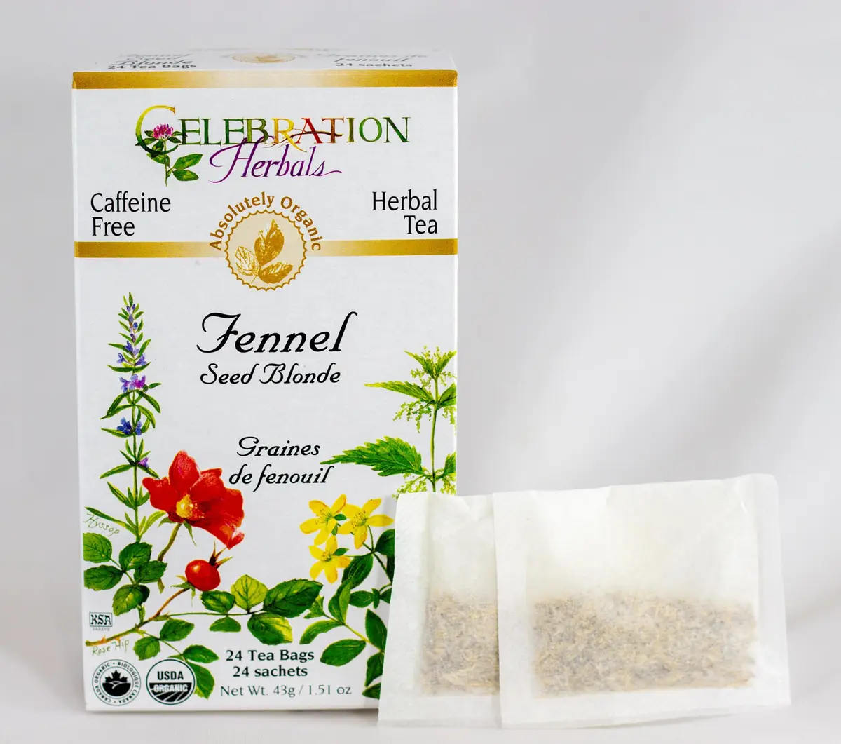 Celebration Herbals Fennel Seed Blonde Tea Organic 24 Bag | Aromatic Licorice Flavor (70-120 chars) - view 2
