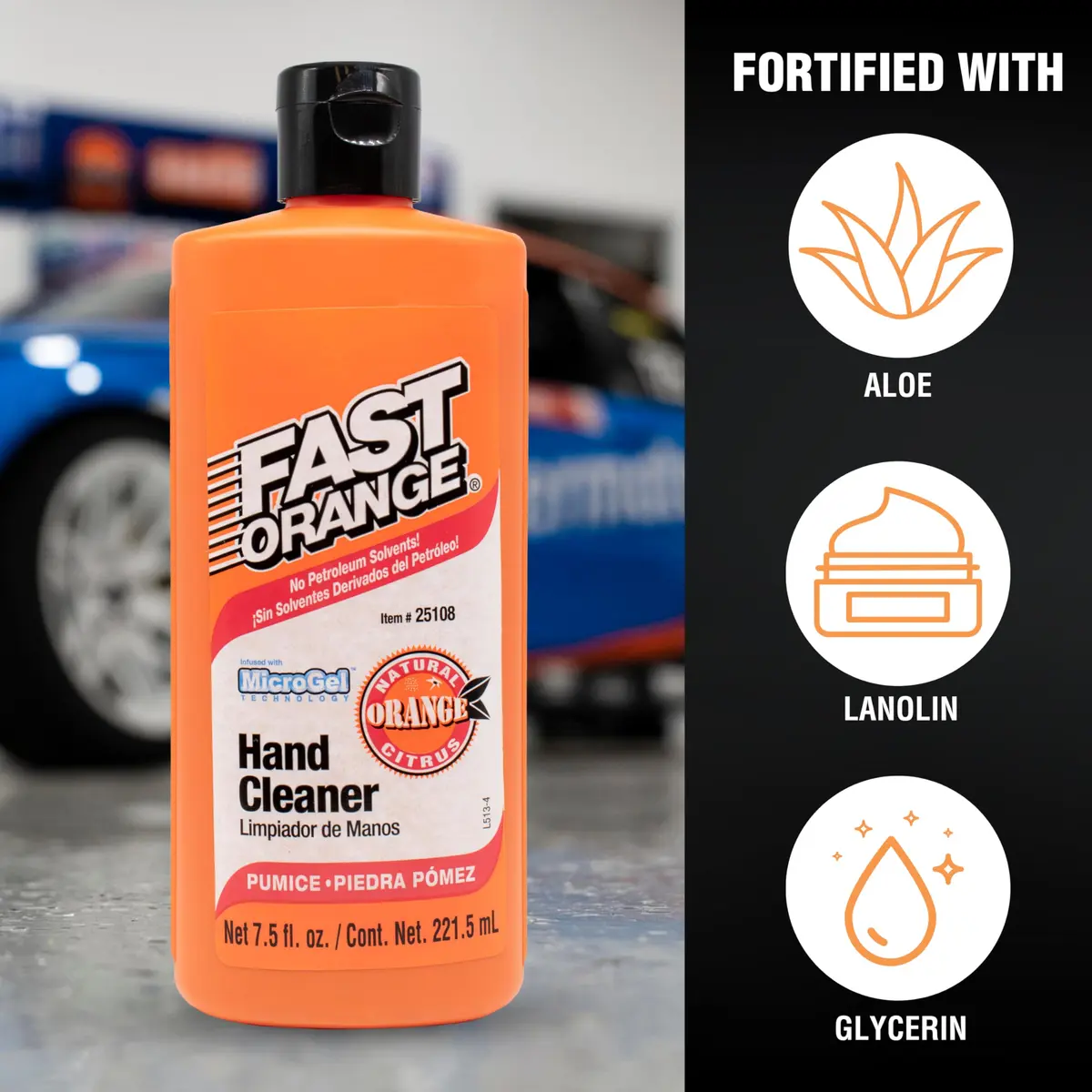Fast Orange Pumice Lotion Hand Cleaner 212ml (7.5 Fl Oz) | Heavy Duty Grease Fighter - view 2