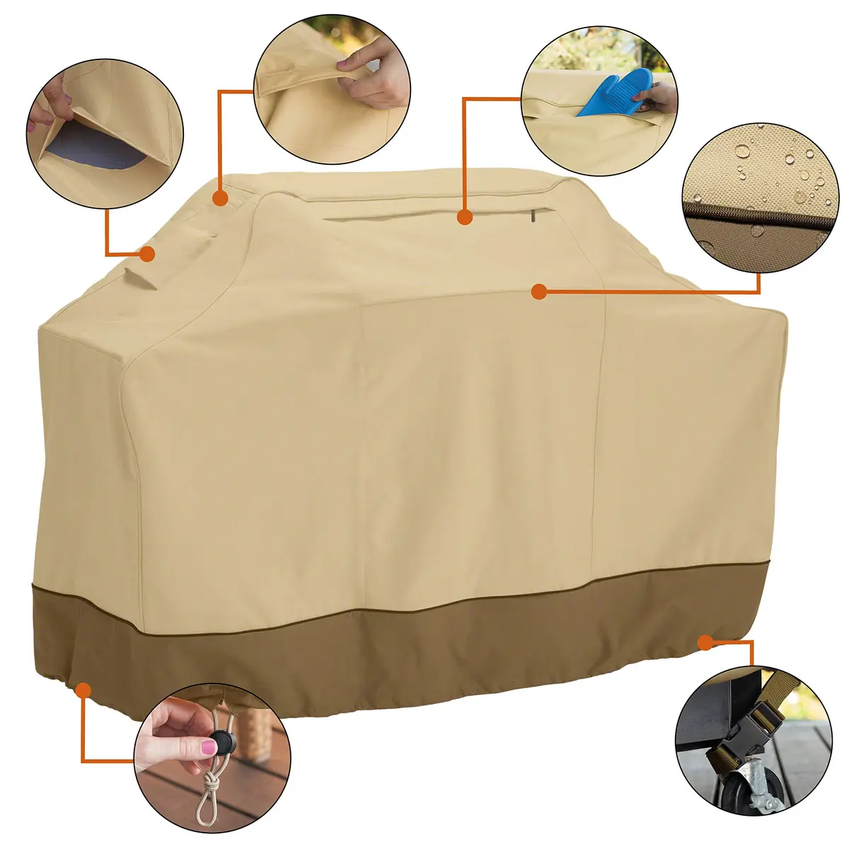 Classic Accessories Veranda Water-Resistant 64 Inch BBQ Grill Cover | Heavy Duty Water-Resistant Polyester - view 3