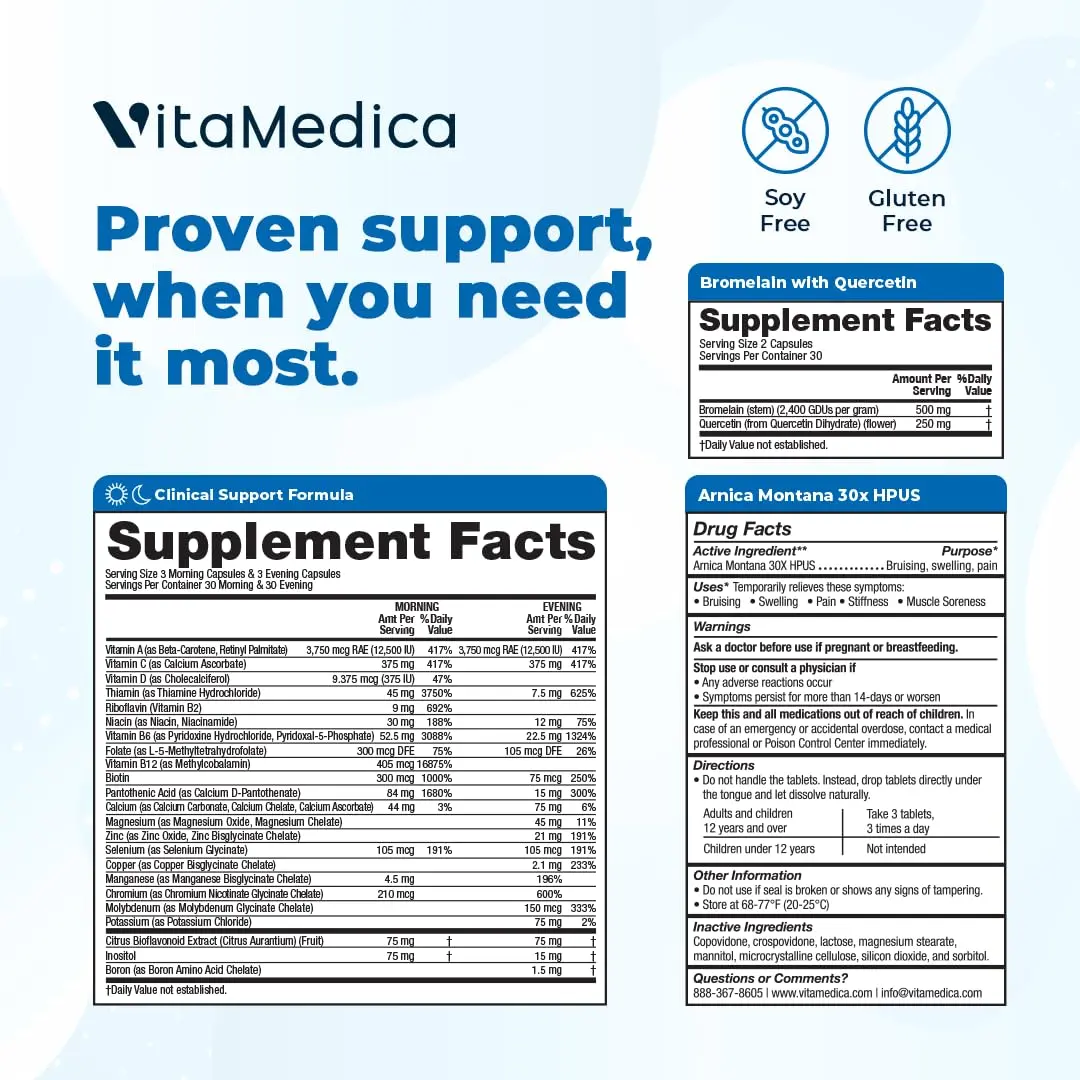 VitaMedica Arnica Montana 30X + Bromelain + Clinical Support Formula Bundle | Supports Post-Op Healing & Tissue Repair - view 4