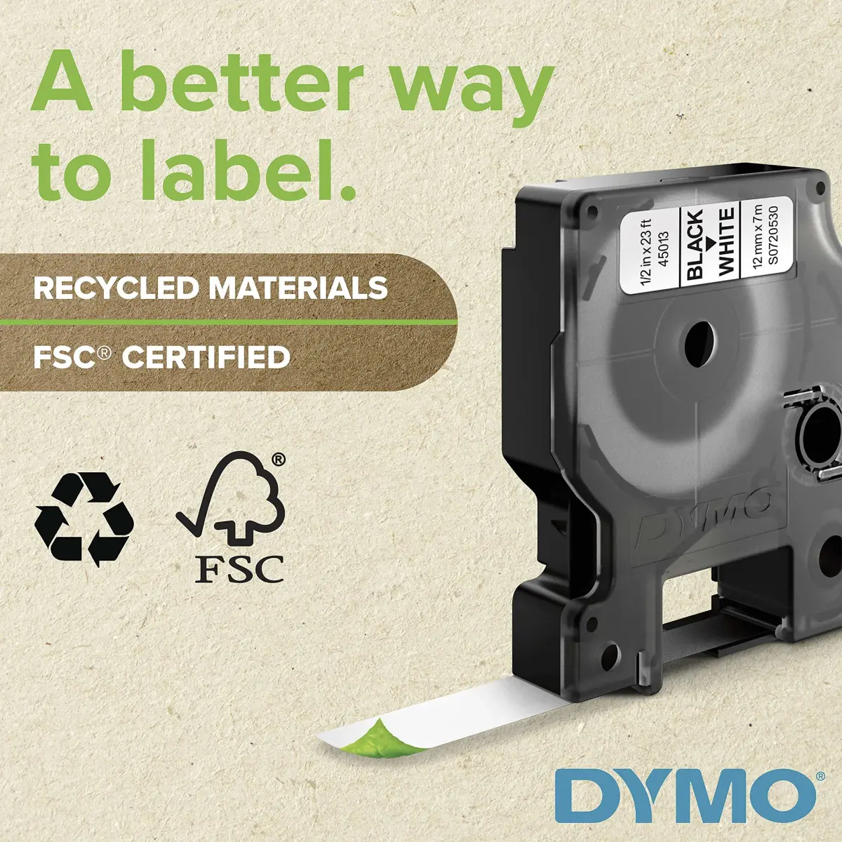 DYMO Rhino Industrial Vinyl Label Tape 19mm (3/4") Black on Orange | Durable & Weather-Resistant - view 2