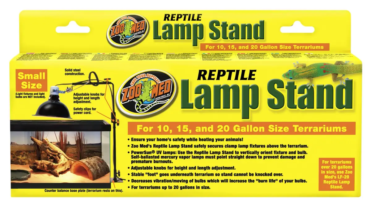 Zoo Med Reptile Lamp Stand Black (Small) | Fits Terrariums Up to 20 Gallons - main product image