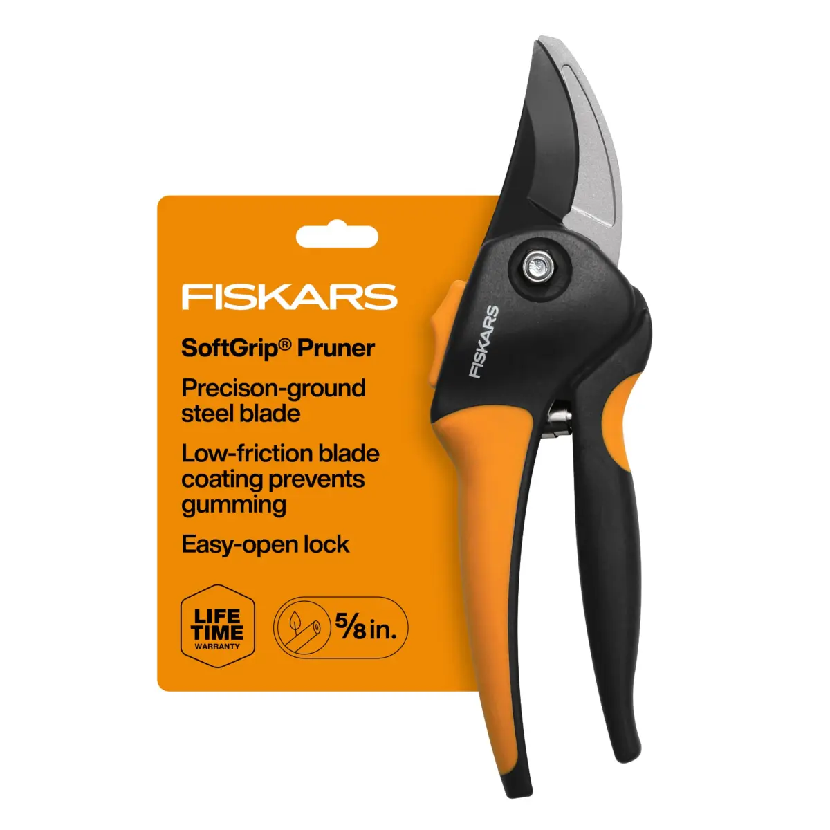 Fiskars SoftGrip Bypass Pruning Shears 5/8" Cut Capacity | Alloy Steel Blades - main product image