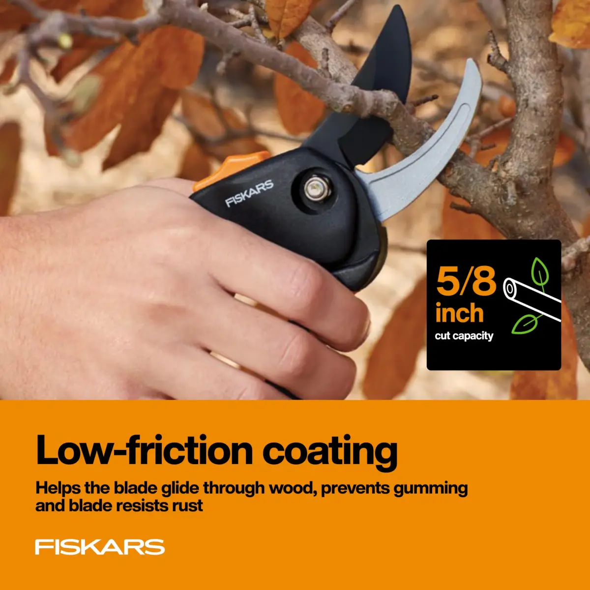 Fiskars SoftGrip Bypass Pruning Shears 5/8" Cut Capacity | Alloy Steel Blades - view 5