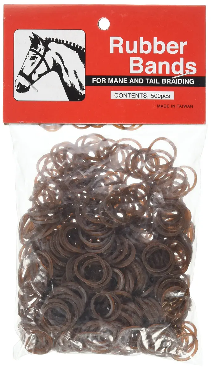 Partrade Rubber Braid Bands 5" | Horse Grooming Supplies for Mane & Tail (70-120 chars) - main product image