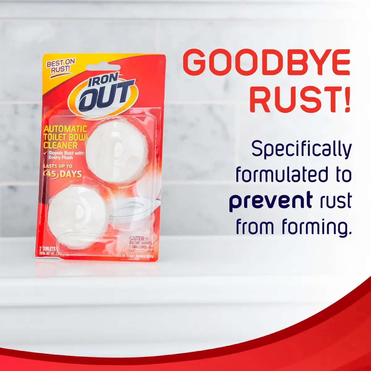 Iron OUT Rust Stain Remover Automatic Toilet Bowl Cleaner Tablets 2 Count | Prevents Rust & Hard Water Stains for 45 Days - view 3