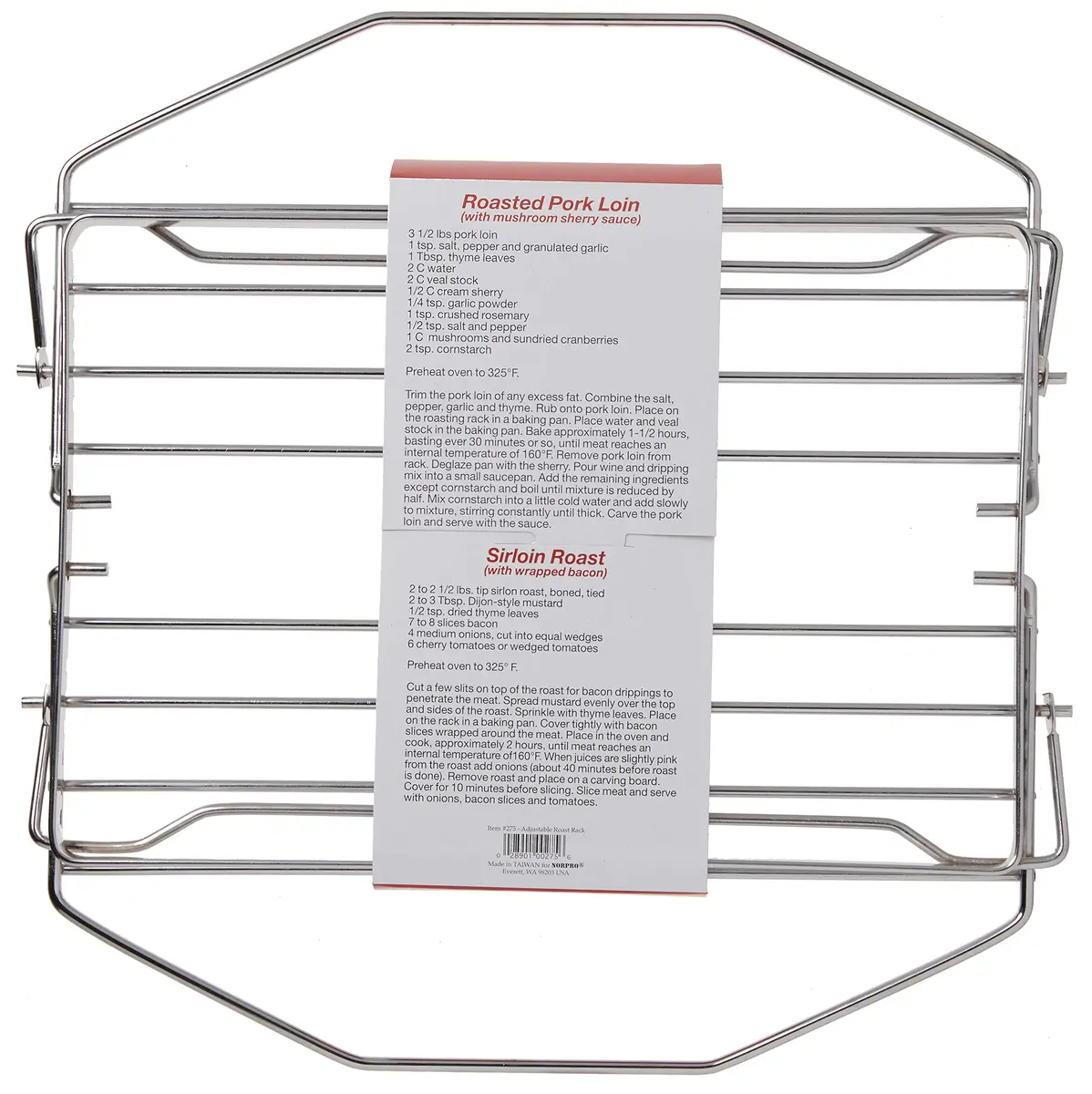 Norpro 275 Adjustable Roast Rack Nickel-plated 11 inches | Folds flat for compact storage - view 3