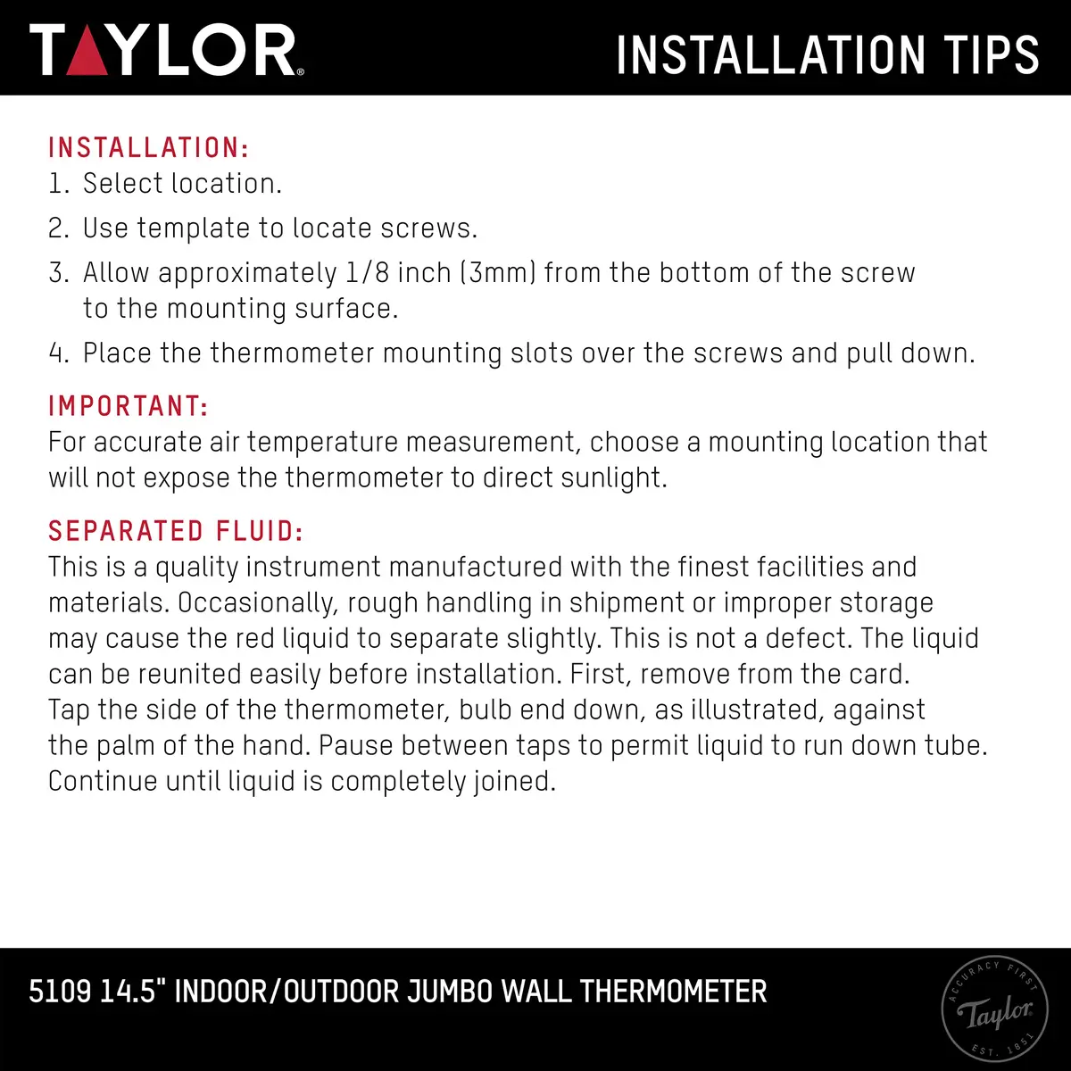 Taylor Jumbo Indoor Outdoor Thermometer 14.5-inch | Easy-to-Read Temperature Gauge for Home and Garden - view 6