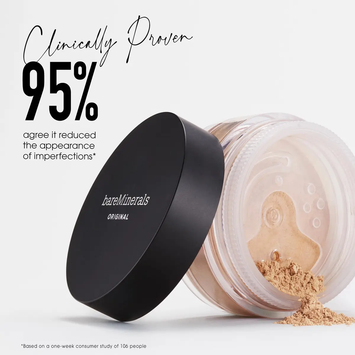 bareMinerals Original Loose Powder Foundation SPF 15, Fair 01, 0.28 oz (7.94 g) | Vegan, Cruelty-Free & Dermatologist-Tested - view 4