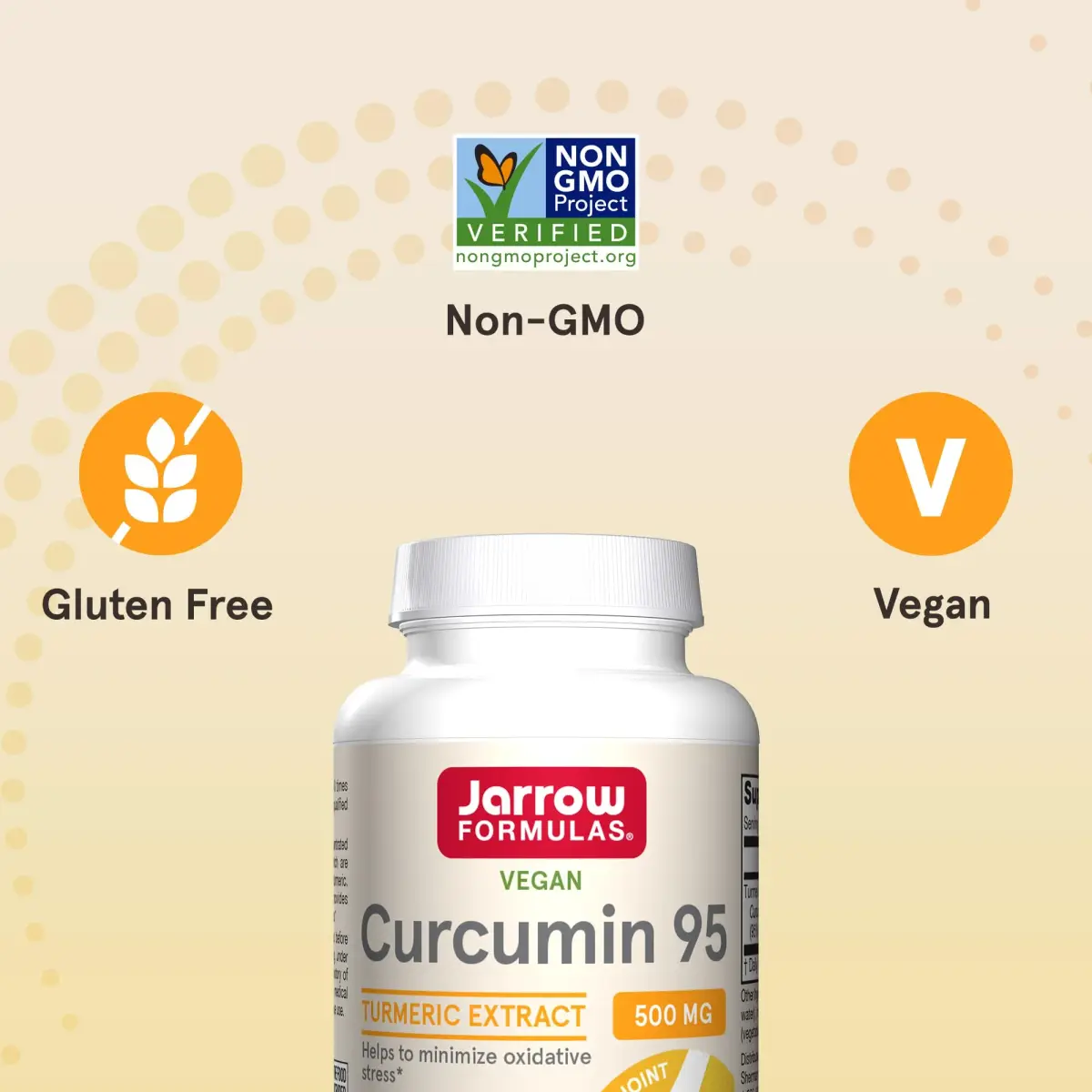 Jarrow Formulas Curcumin 95 Supplement Turmeric Extract 60 Capsules | Standardized to 95% Curcuminoids - view 5