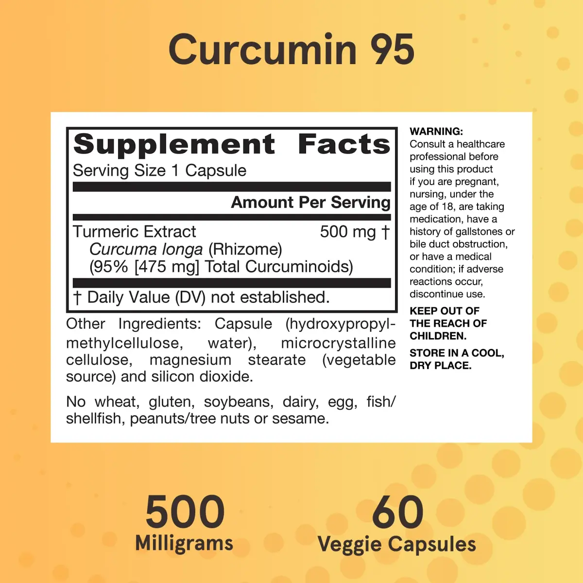 Jarrow Formulas Curcumin 95 Supplement Turmeric Extract 60 Capsules | Standardized to 95% Curcuminoids - view 6