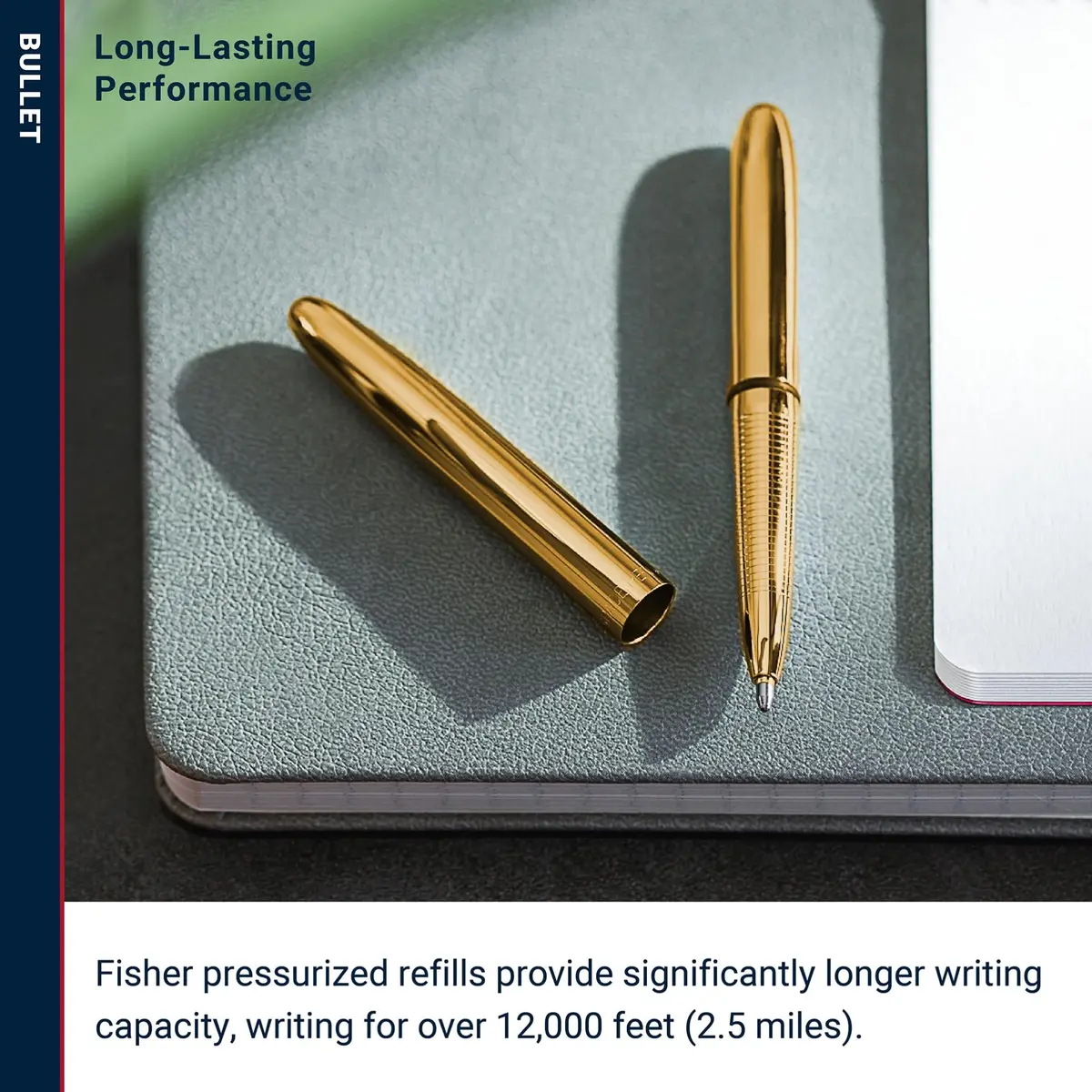 Fisher Space Pen Solar Flare Gold Titanium Nitride Bullet Pen 10.6 mm (0.42 in) | Writes Upside Down & in Extreme Temperatures - view 5