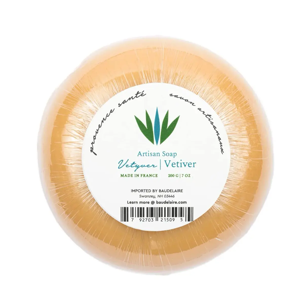 Provence Sante Luxury French Bath Bar Moisturizing Shea Butter Vetiver Fragrance 198g (7 oz) | Triple-milled for Gentle Cleansing - main product image
