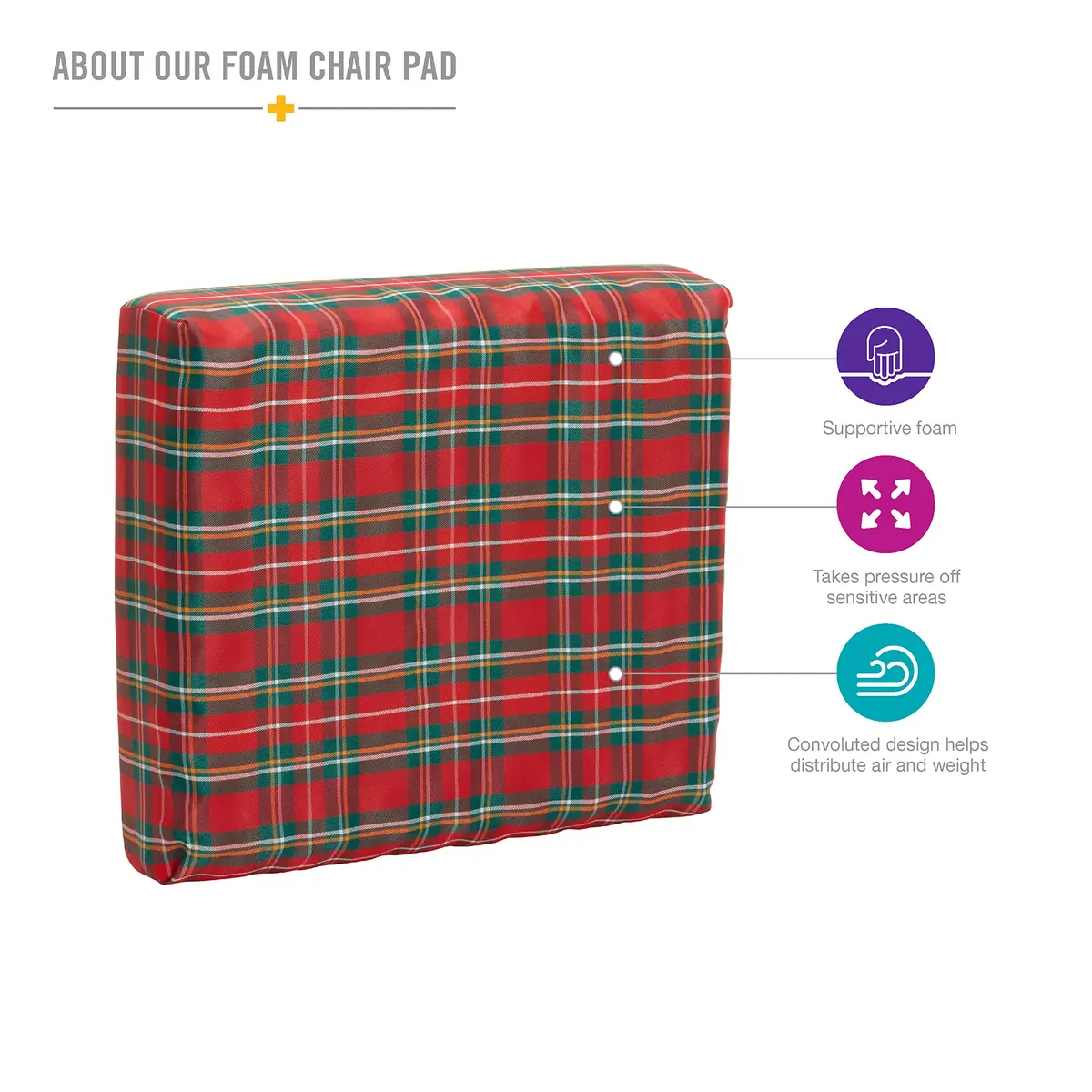 DMI Foam Wheelchair and Seat Cushion 16 x 18 x 4 inches | Sciatica Pain Relief Support - view 2