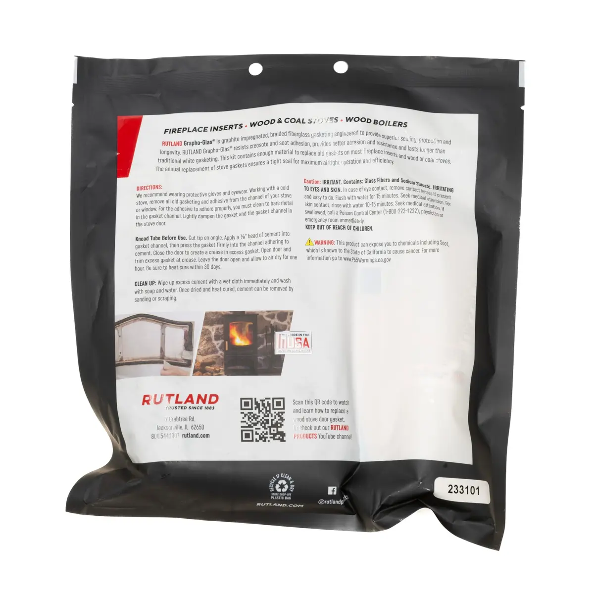 Rutland 96N-6 Grapho-Glas Rope Gasket Replacement Kit, 1/2-Inch by 7-Feet | Long-lasting stove gasket - view 7