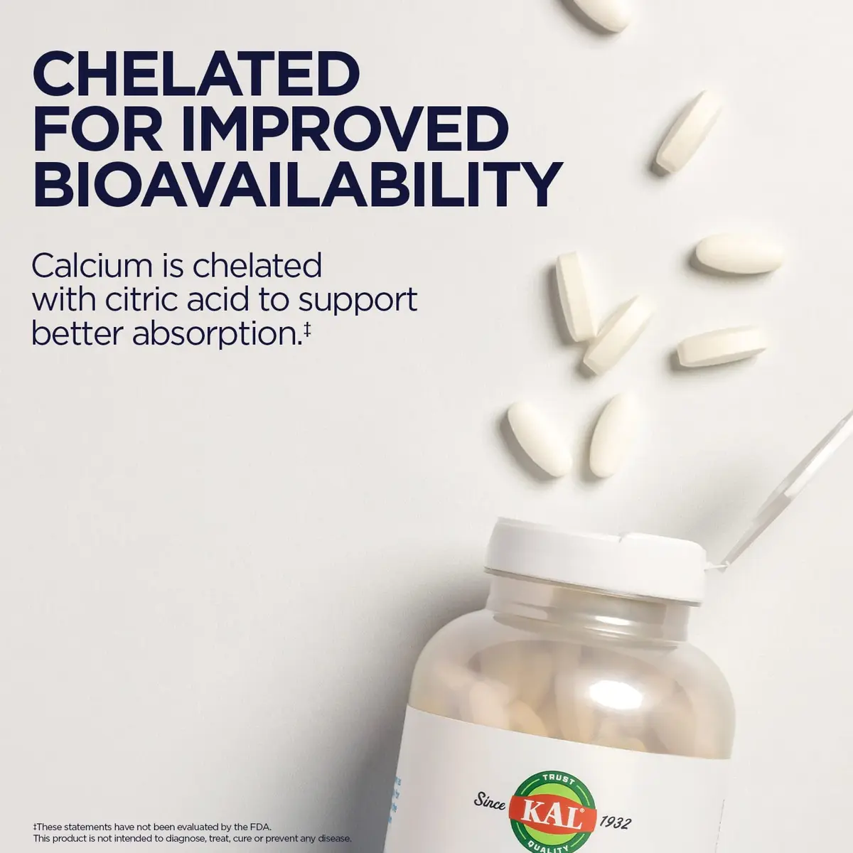 KAL Calcium Citrate 1000mg Mineral Supplement Tablets 180 Count | Bone Health Support - view 5