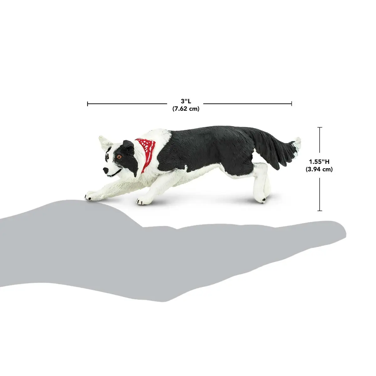 Safari Ltd. Border Collie Toy - 5 Inch Realistic Pet Figure for Kids | Hand-Painted, Safe, Educational - view 3